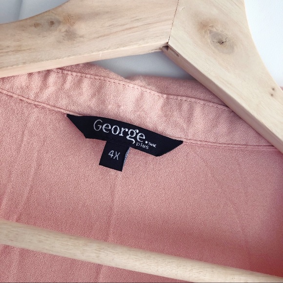 Peach Crepe Button Down Top - Picture 4 of 4